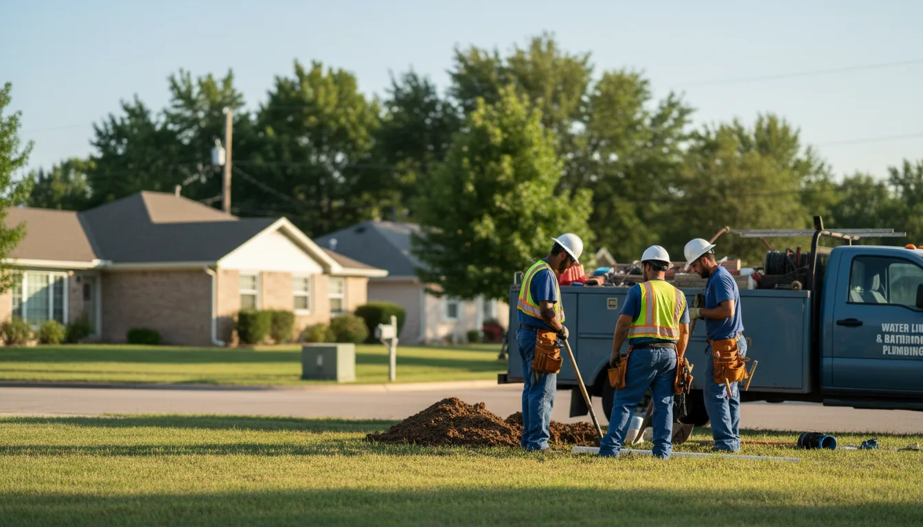 Residential water line and bathroom plumbing service in Stilwell, OK